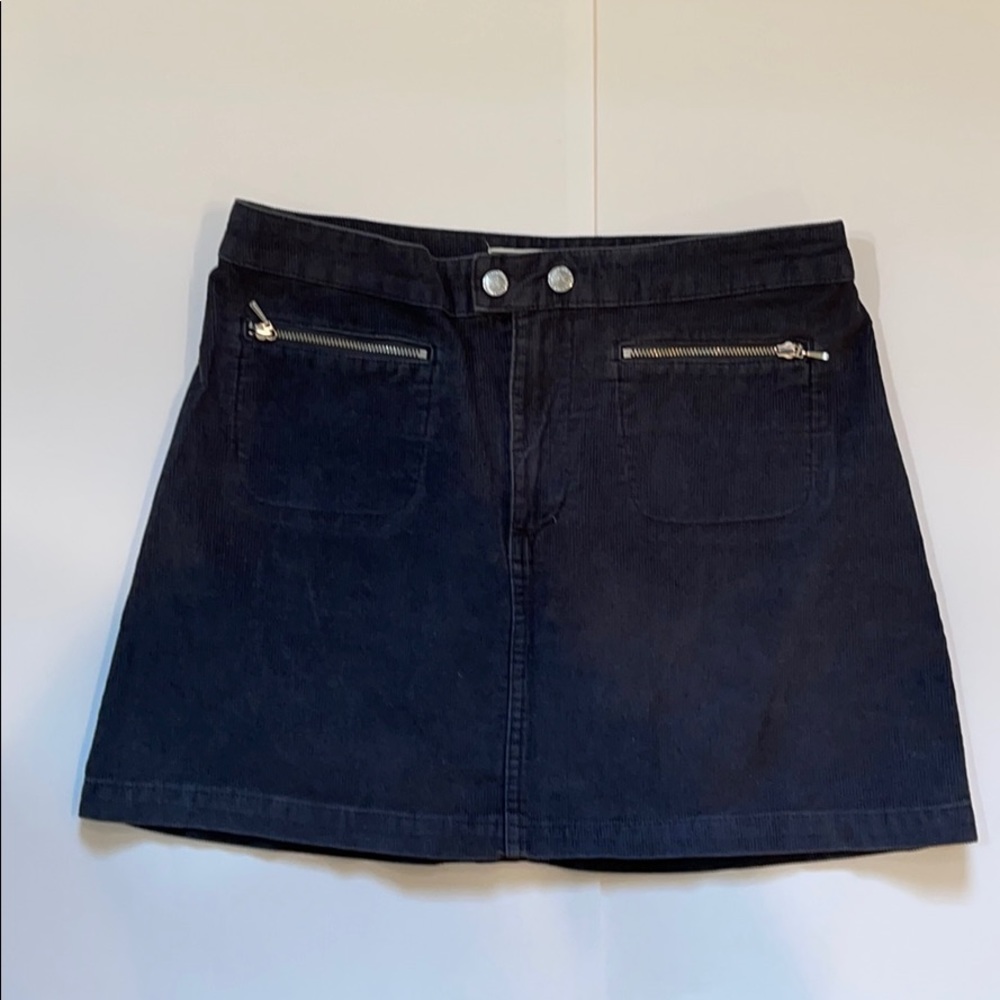 EUC. Abercrombie & Fitch Navy Corduroy Mini Skirt.